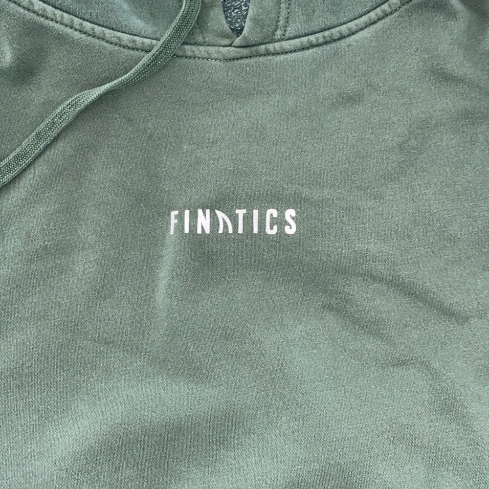 green hoodie brand, finatics and size XL